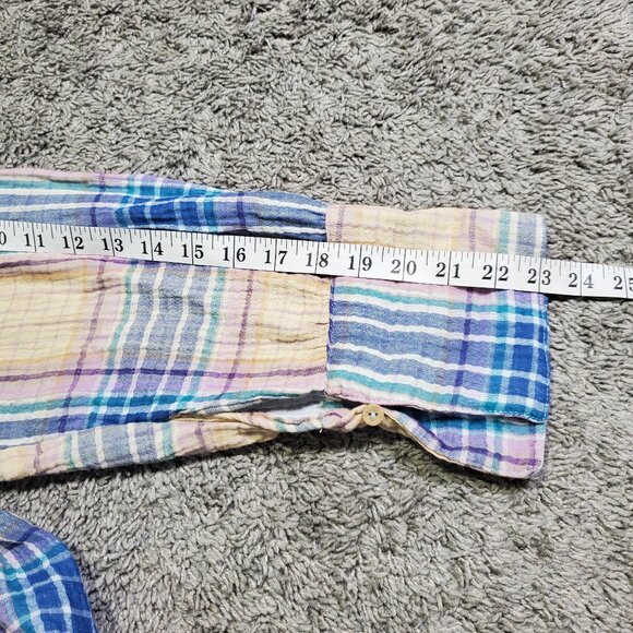 Free People Plaid Mini Dress in Blue and Tan - Picture 9 of 12